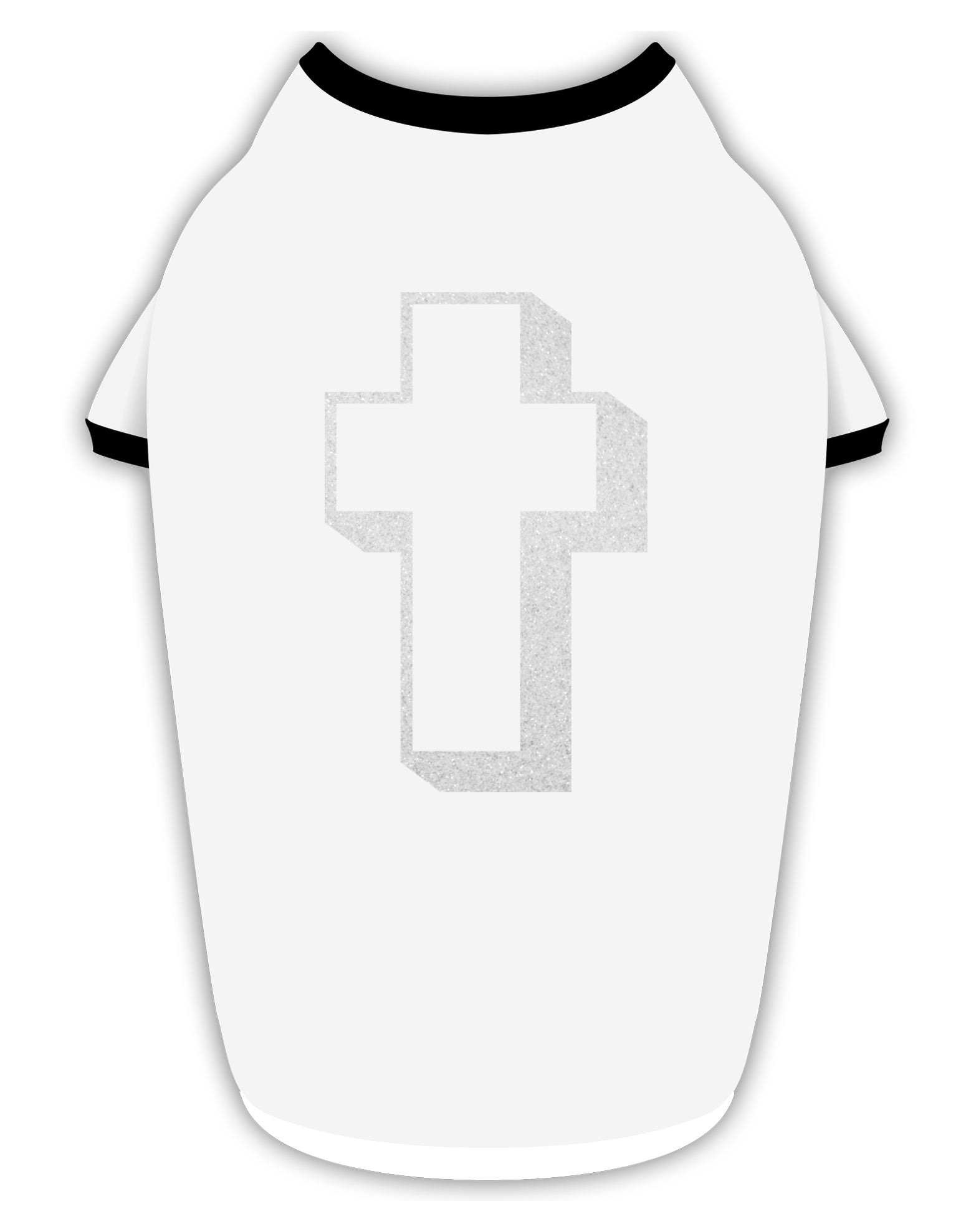 Simple Cross Design Glitter - White Stylish Cotton Dog Shirt by TooLoud-Dog Shirt-TooLoud-White-with-Black-Small-Davson Sales