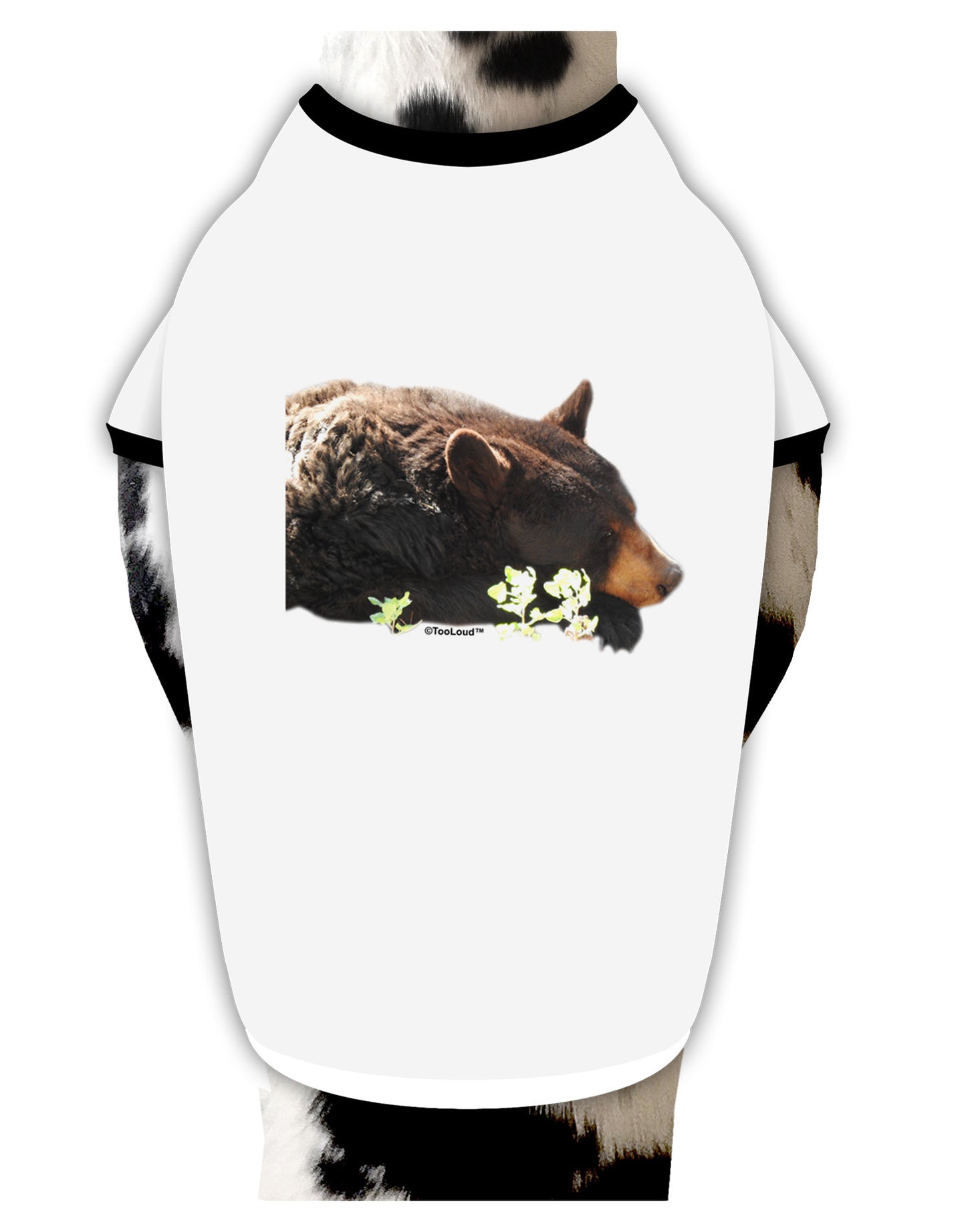 Laying Black Bear Cutout Dog Shirt-Dog Shirt-TooLoud-White-with-Black-Small-Davson Sales