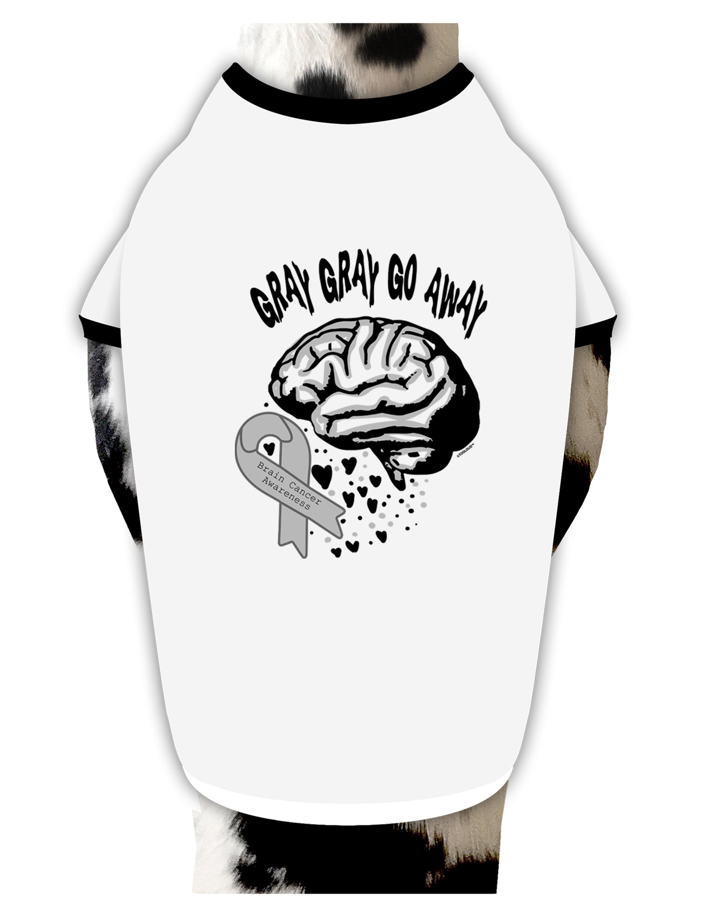 TooLoud Gray Gray Go Away Dog Shirt-Dog Shirt-TooLoud-White-with-Black-Small-Davson Sales