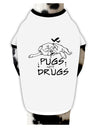 TooLoud Pugs Not Drugs Dog Shirt-Dog Shirt-TooLoud-White-with-Black-Small-Davson Sales