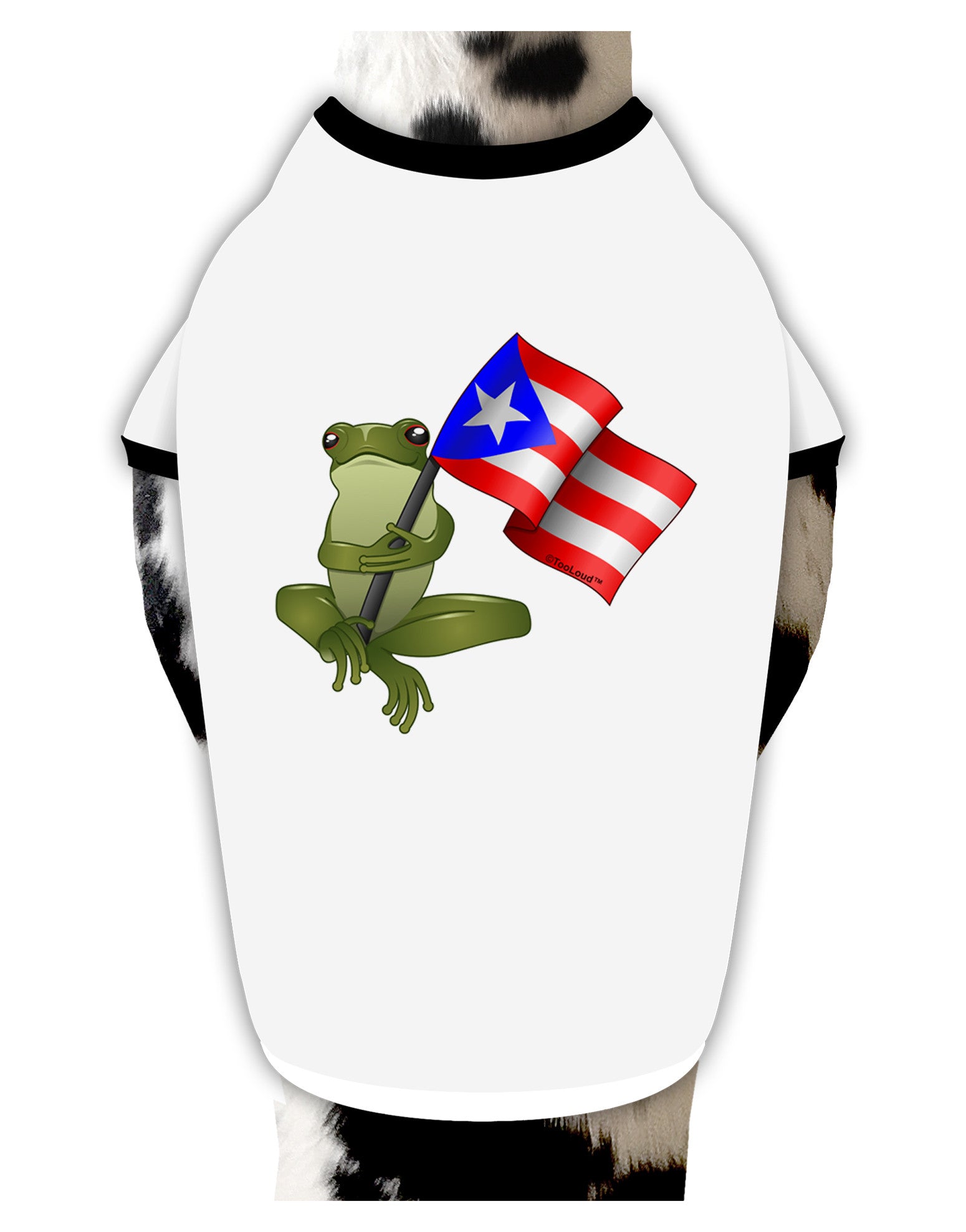 Coqui Holding Flag Dog Shirt-Dog Shirt-TooLoud-White-with-Black-Small-Davson Sales