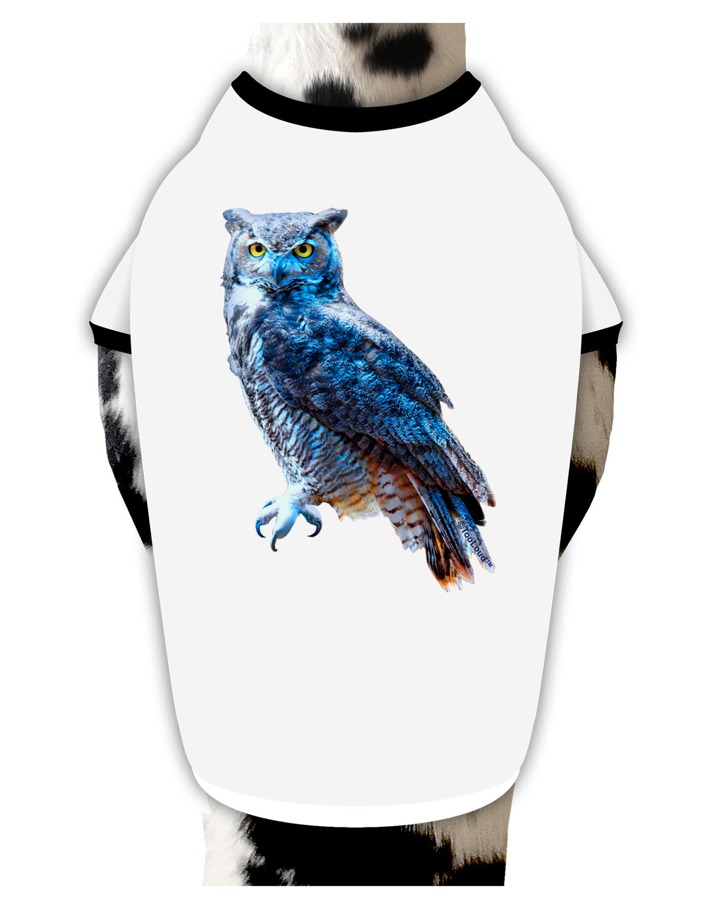 Colorful Great Horned Owl Dog Shirt-Dog Shirt-TooLoud-White-with-Black-Small-Davson Sales