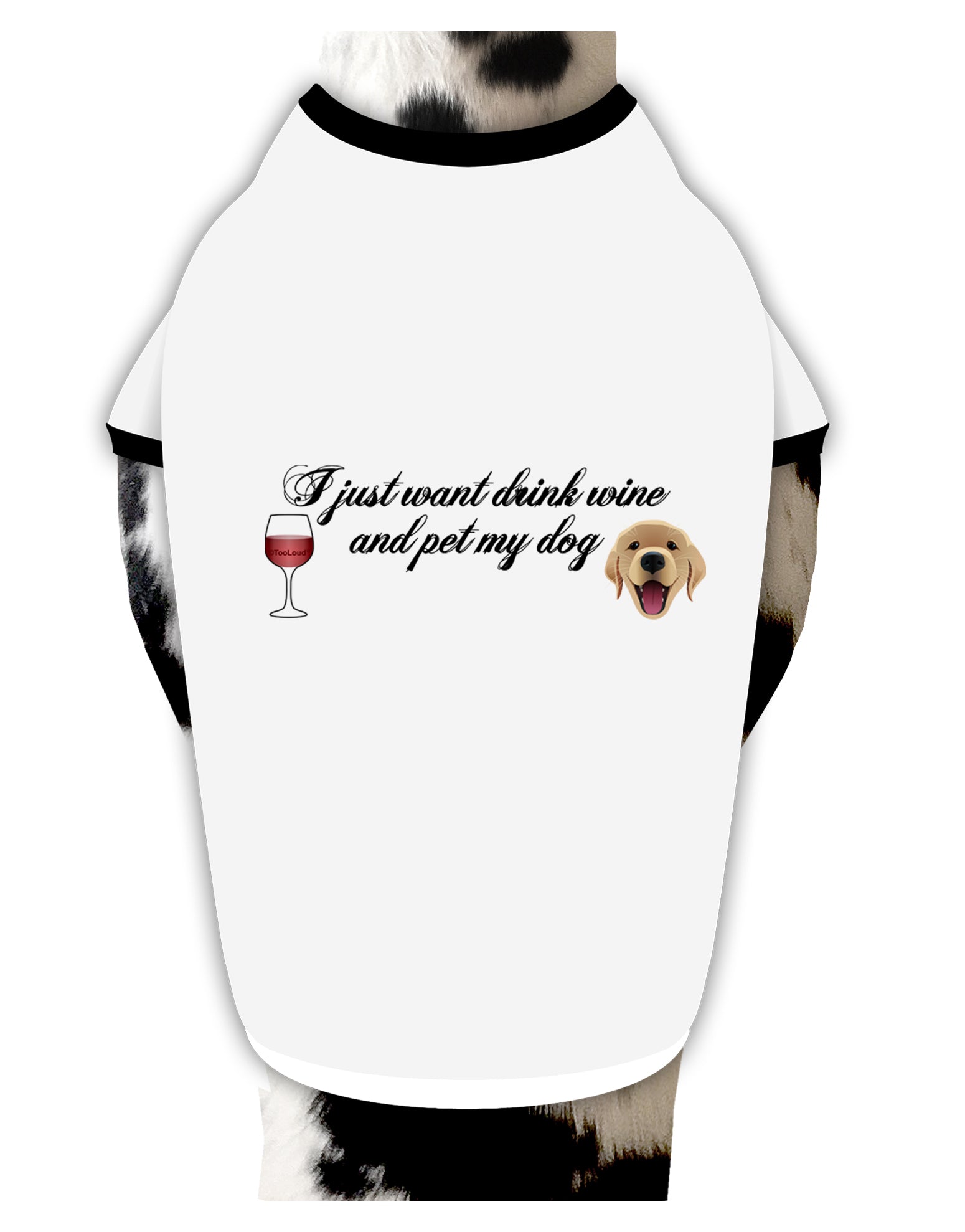 I Just Want To Drink Wine And Pet My Dog Dog Shirt by TooLoud-Dog Shirt-TooLoud-White-with-Black-Small-Davson Sales