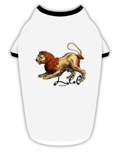 Leo Color Illustration Stylish Cotton Dog Shirt-Dog Shirt-TooLoud-White-with-Black-Small-Davson Sales