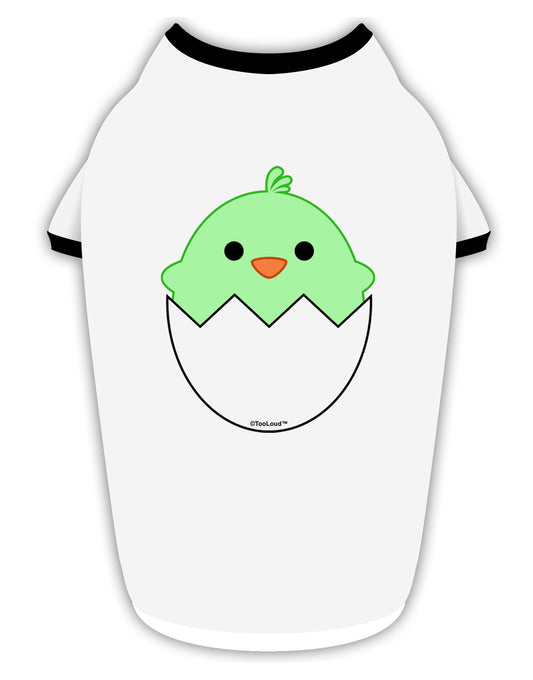Cute Hatching Chick - Green Stylish Cotton Dog Shirt by TooLoud-Dog Shirt-TooLoud-White-with-Black-Small-Davson Sales