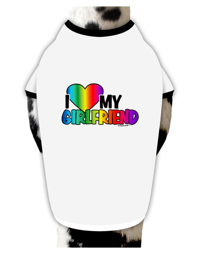 I Heart My Girlfriend - Rainbow Stylish Cotton Dog Shirt-Dog Shirt-TooLoud-White-with-Black-Small-Davson Sales