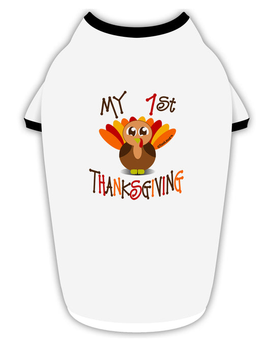 My 1st Thanksgiving Stylish Cotton Dog Shirt-Dog Shirt-TooLoud-White-with-Black-Small-Davson Sales