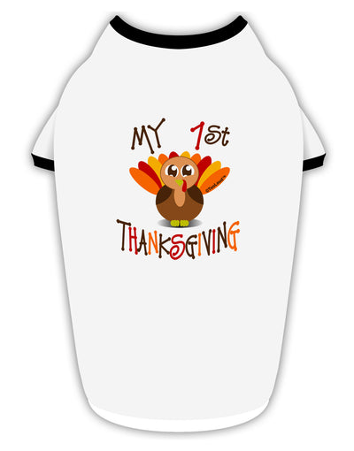 My 1st Thanksgiving Stylish Cotton Dog Shirt-Dog Shirt-TooLoud-White-with-Black-Small-Davson Sales