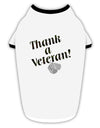 Thank A Veteran Stylish Cotton Dog Shirt-Dog Shirt-TooLoud-White-with-Black-Small-Davson Sales