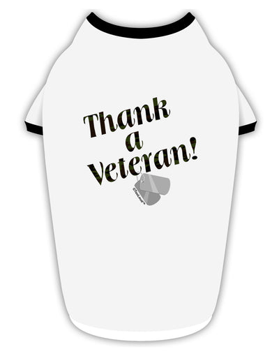 Thank A Veteran Stylish Cotton Dog Shirt-Dog Shirt-TooLoud-White-with-Black-Small-Davson Sales