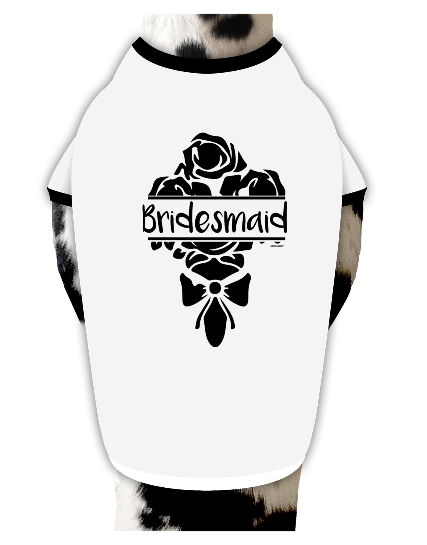 TooLoud Bridesmaid Bouquet Silhouette Dog Shirt-Dog Shirt-TooLoud-White-with-Black-Small-Davson Sales