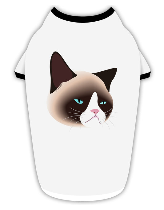 Cute Disgruntled Siamese Cat Stylish Cotton Dog Shirt-Dog Shirt-TooLoud-White-with-Black-Small-Davson Sales