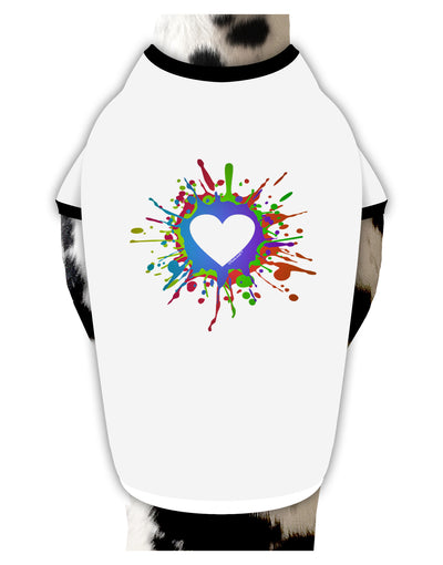 Heart Paint Splatter Stylish Cotton Dog Shirt-Dog Shirt-TooLoud-White-with-Black-Small-Davson Sales