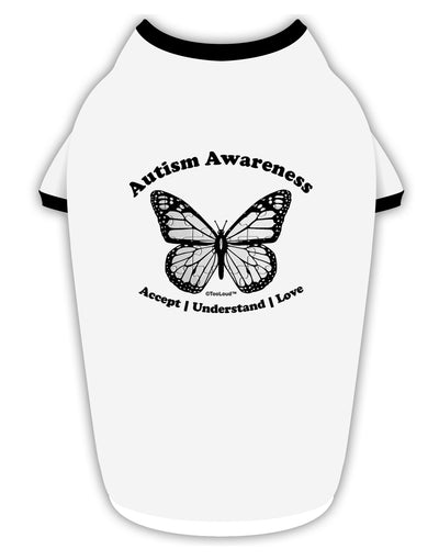 Autism Awareness - Puzzle Piece Butterfly 2 Stylish Cotton Dog Shirt-Dog Shirt-TooLoud-White-with-Black-Small-Davson Sales