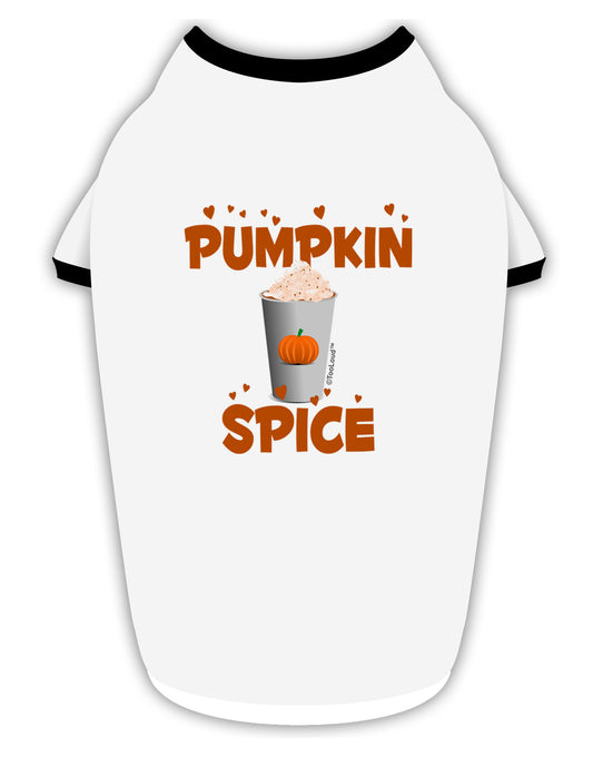 Pumpkin Spice Latte Hearts Stylish Cotton Dog Shirt-Dog Shirt-TooLoud-White-with-Black-Small-Davson Sales