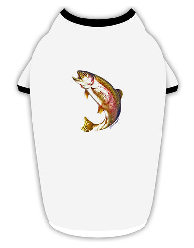 Rainbow Trout Stylish Cotton Dog Shirt-Dog Shirt-TooLoud-White-with-Black-Small-Davson Sales