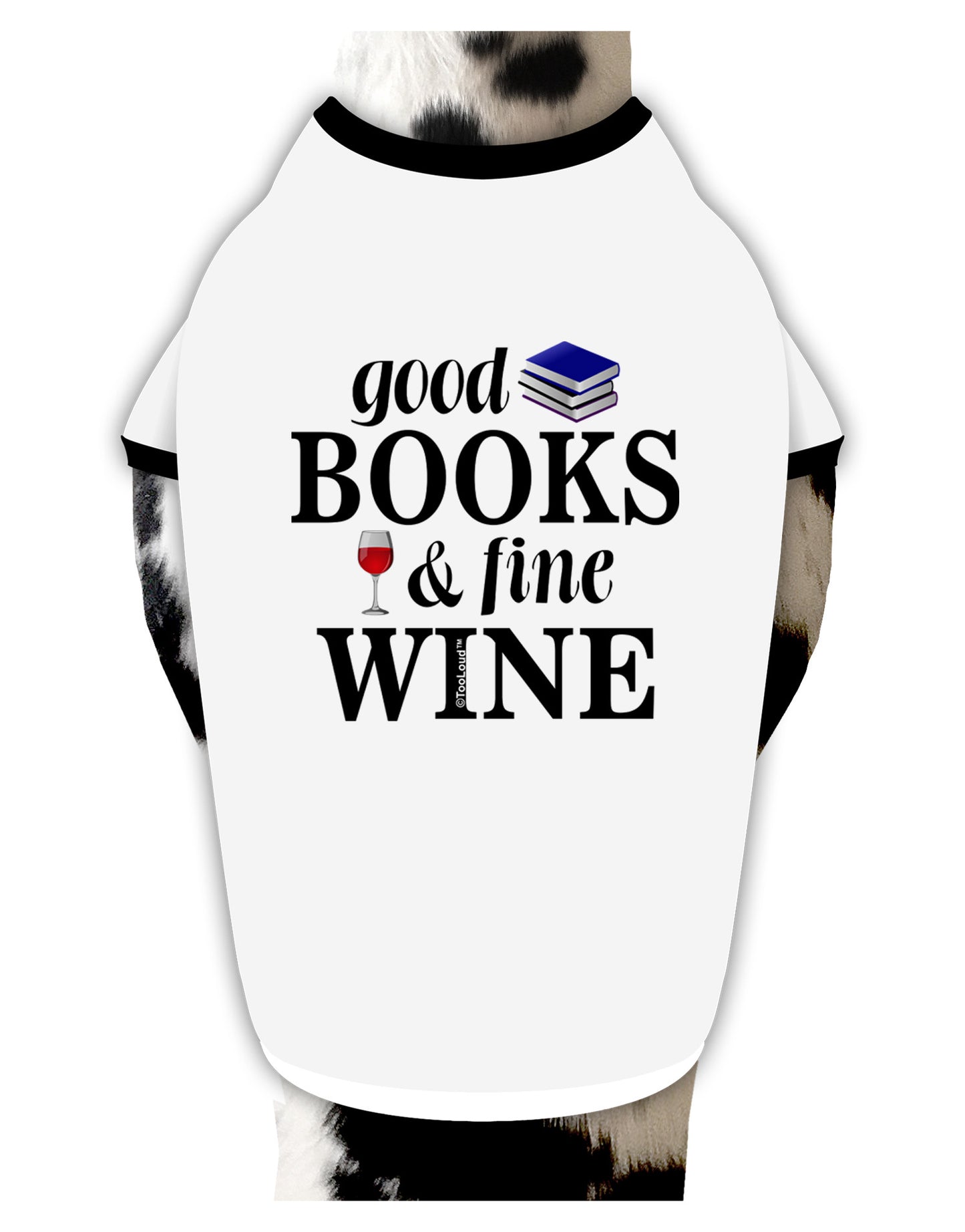 Good Books and Fine Wine Dog Shirt-Dog Shirt-TooLoud-White-with-Black-Small-Davson Sales