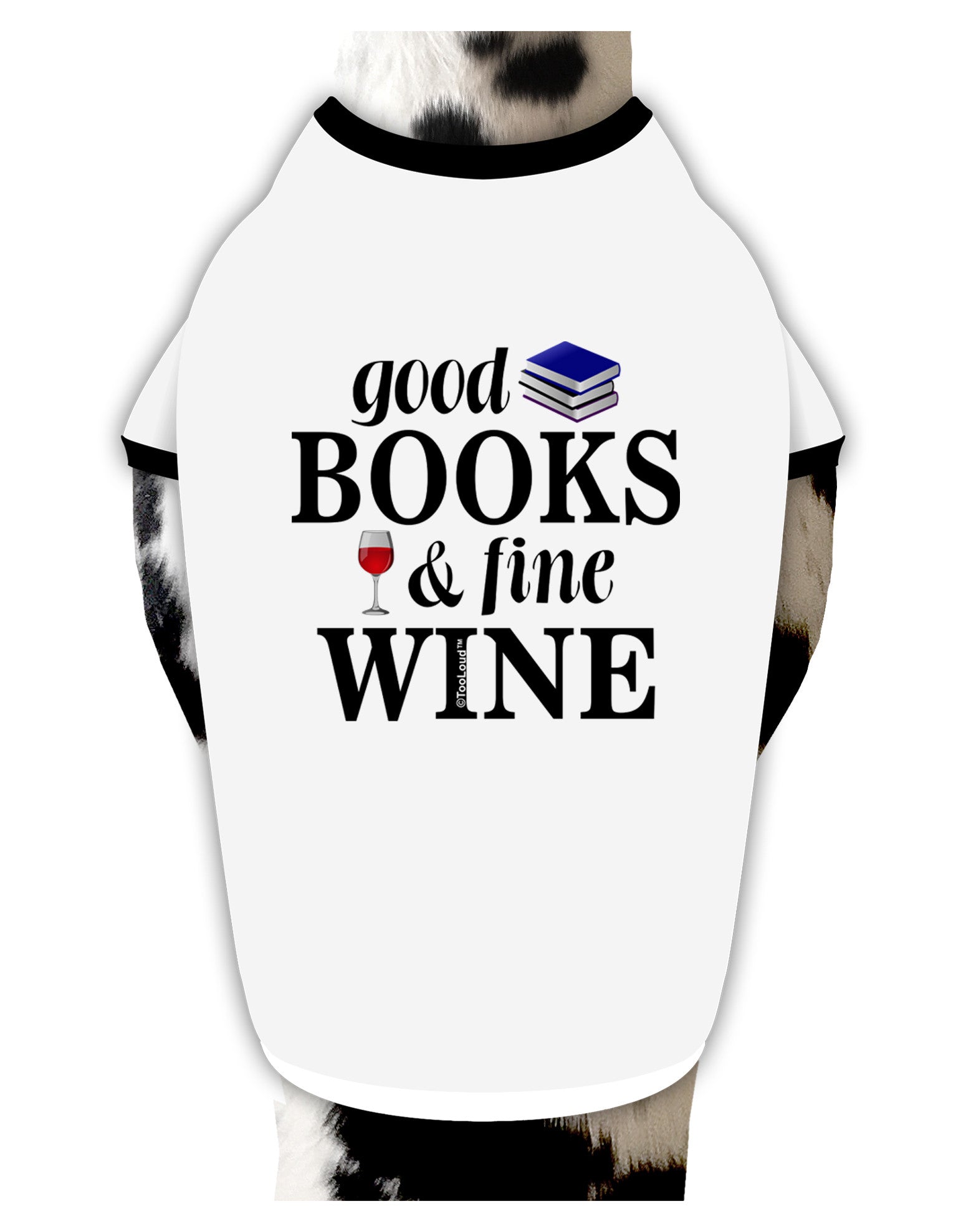 Good Books and Fine Wine Dog Shirt-Dog Shirt-TooLoud-White-with-Black-Small-Davson Sales