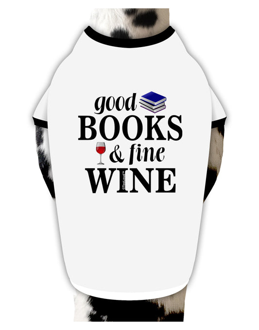 Good Books and Fine Wine Dog Shirt-Dog Shirt-TooLoud-White-with-Black-Small-Davson Sales