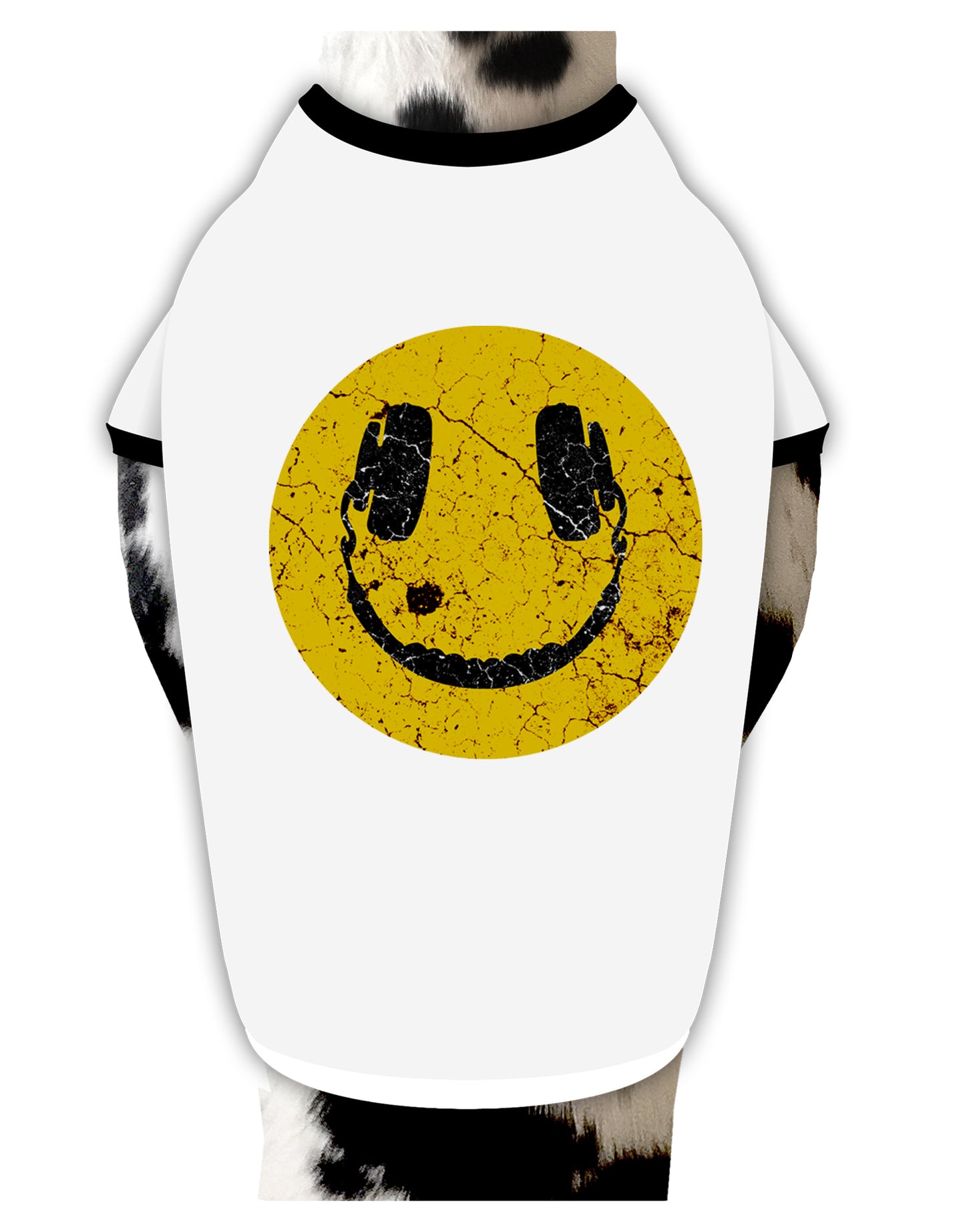 EDM Smiley Face Dog Shirt by TooLoud-Dog Shirt-TooLoud-White-with-Black-Small-Davson Sales