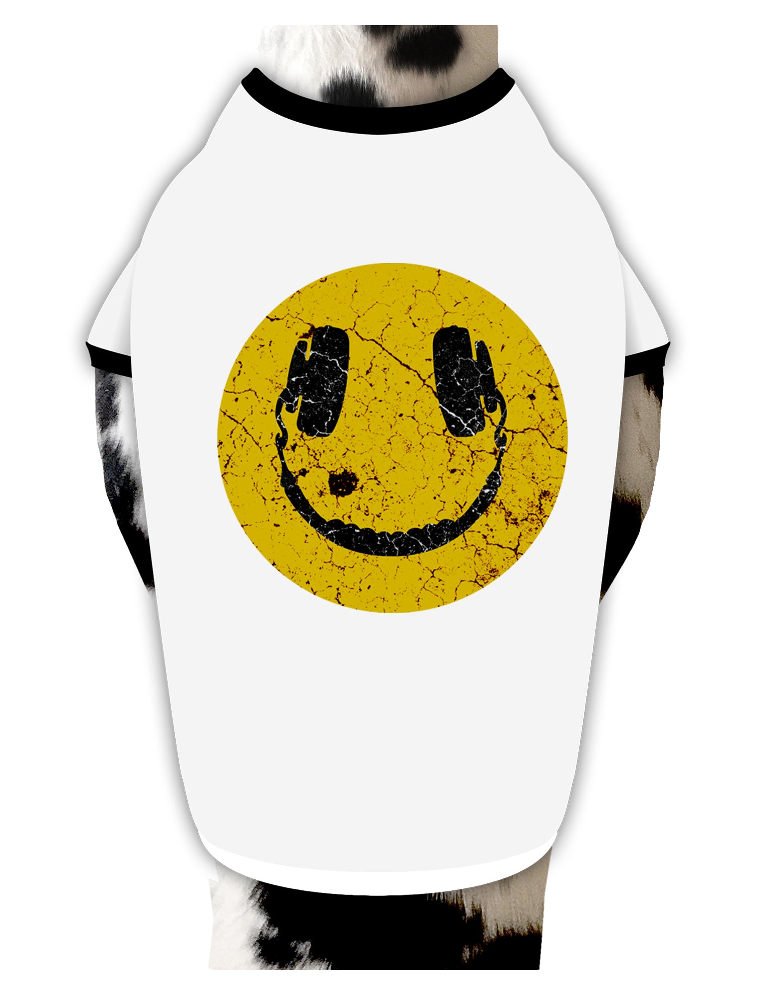 EDM Smiley Face Dog Shirt by TooLoud-Dog Shirt-TooLoud-White-with-Black-Small-Davson Sales