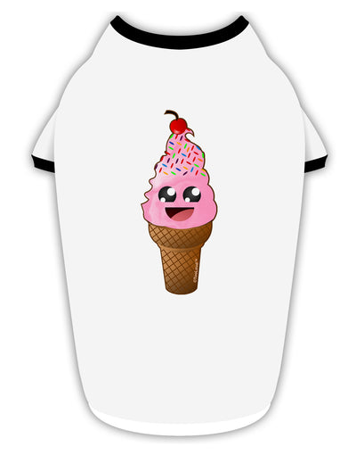 Cute Ice Cream Cone Stylish Cotton Dog Shirt-Dog Shirt-TooLoud-White-with-Black-Small-Davson Sales