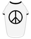 Peace Sign Symbol - Distressed Stylish Cotton Dog Shirt-Dog Shirt-TooLoud-White-with-Black-Small-Davson Sales