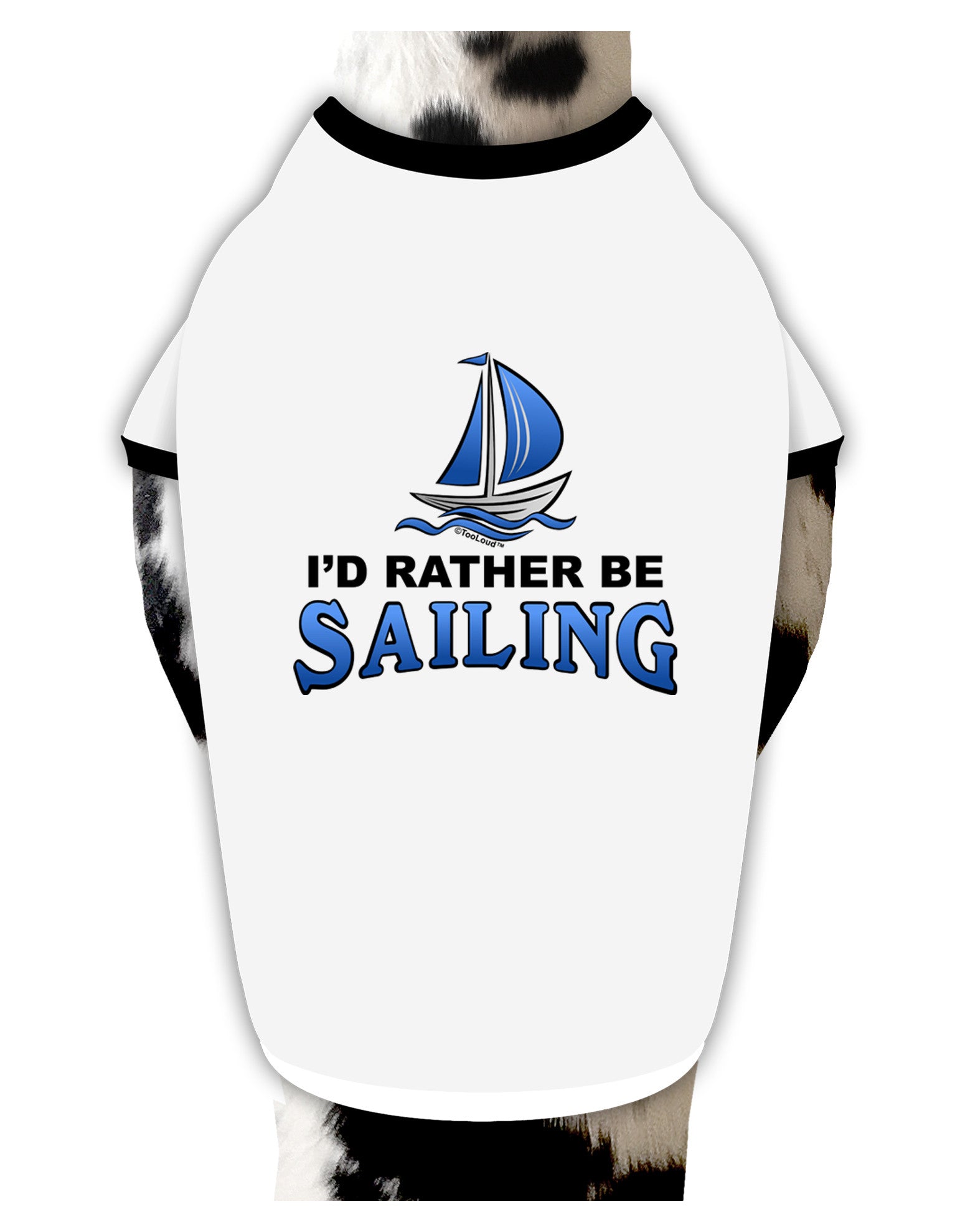 I'd Rather Be Sailing Dog Shirt-Dog Shirt-TooLoud-White-with-Black-Small-Davson Sales
