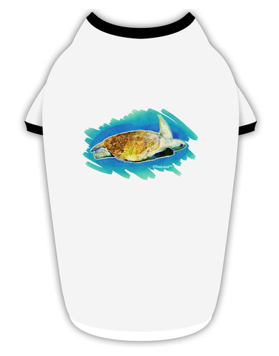 Turtle Watercolor Stylish Cotton Dog Shirt-Dog Shirt-TooLoud-White-with-Black-Small-Davson Sales