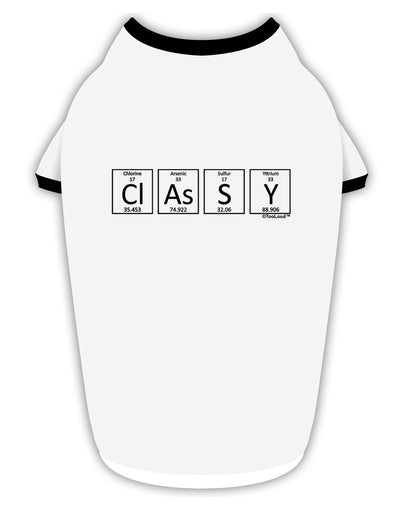 Classy - Periodic table of Elements Stylish Cotton Dog Shirt by TooLoud-Dog Shirt-TooLoud-White-with-Black-Small-Davson Sales