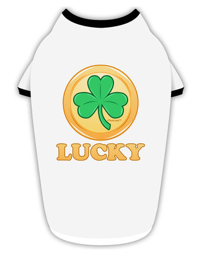 Shamrock Button - Lucky Stylish Cotton Dog Shirt by TooLoud-Dog Shirt-TooLoud-White-with-Black-Small-Davson Sales