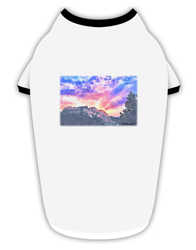 Colorado Rainbow Sunset Watercolor Stylish Cotton Dog Shirt-Dog Shirt-TooLoud-White-with-Black-Small-Davson Sales
