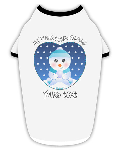 Personalized My First Christmas Snowbaby Blue Stylish Cotton Dog Shirt-Dog Shirt-TooLoud-White-with-Black-Small-Davson Sales