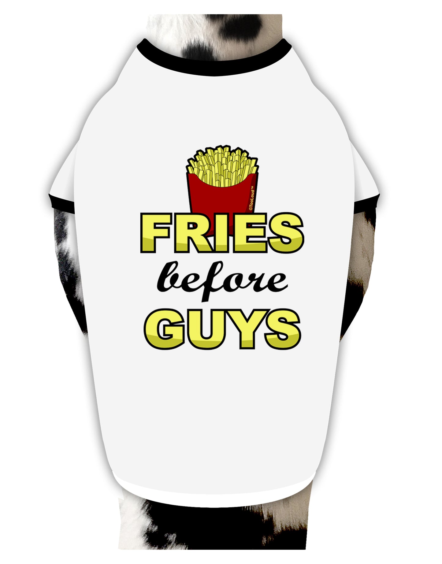 Fries Before Guys Dog Shirt by TooLoud-Dog Shirt-TooLoud-White-with-Black-Small-Davson Sales