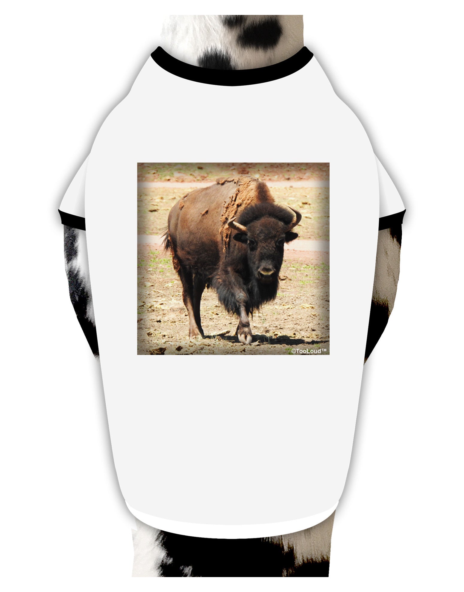Strong Bison Dog Shirt-Dog Shirt-TooLoud-White-with-Black-Small-Davson Sales