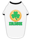 Shamrock Button - Irish Stylish Cotton Dog Shirt by TooLoud-Dog Shirt-TooLoud-White-with-Black-Small-Davson Sales
