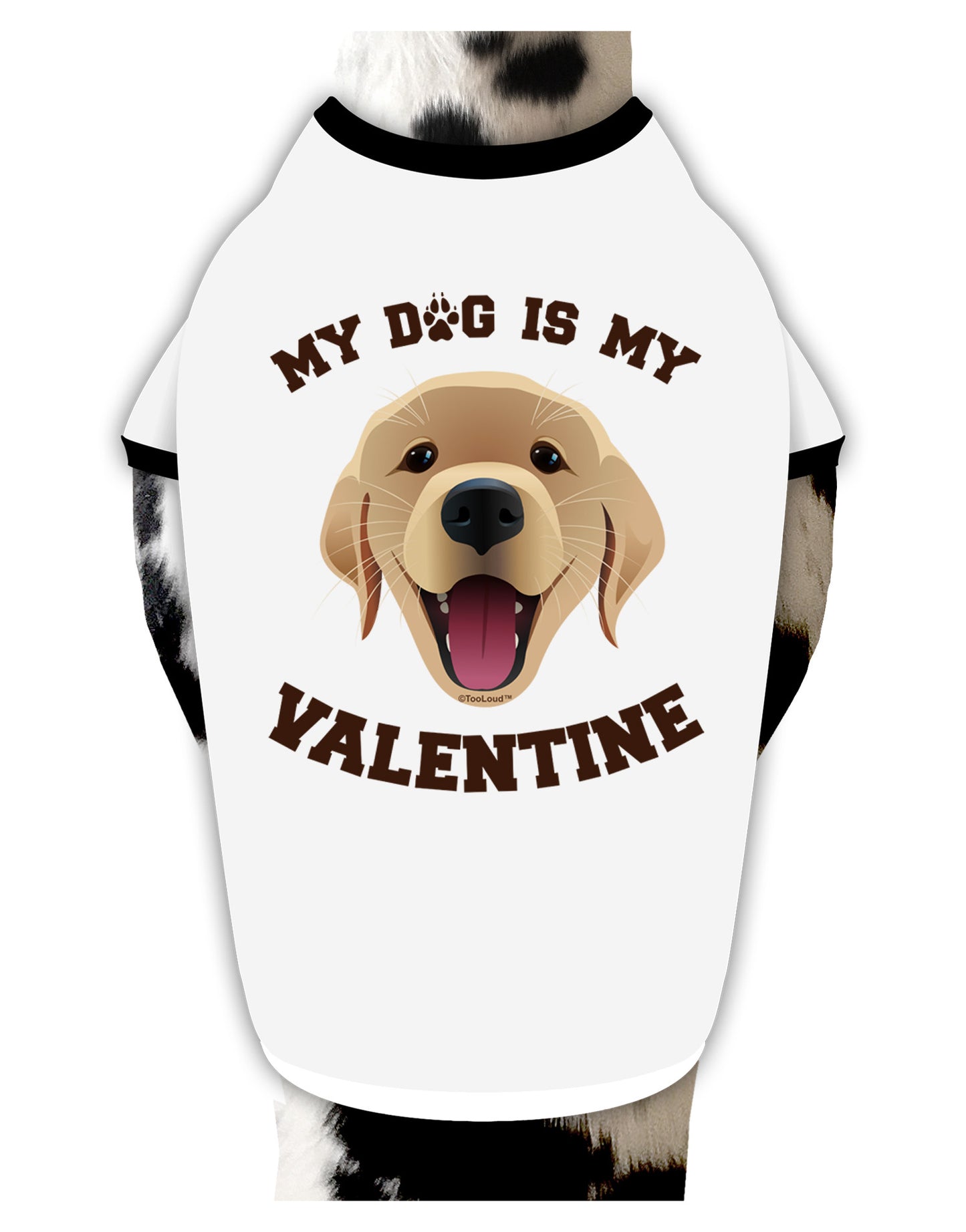 My Dog is my Valentine Gold Yellow Stylish Cotton Dog Shirt-Dog Shirt-TooLoud-White-with-Black-Small-Davson Sales