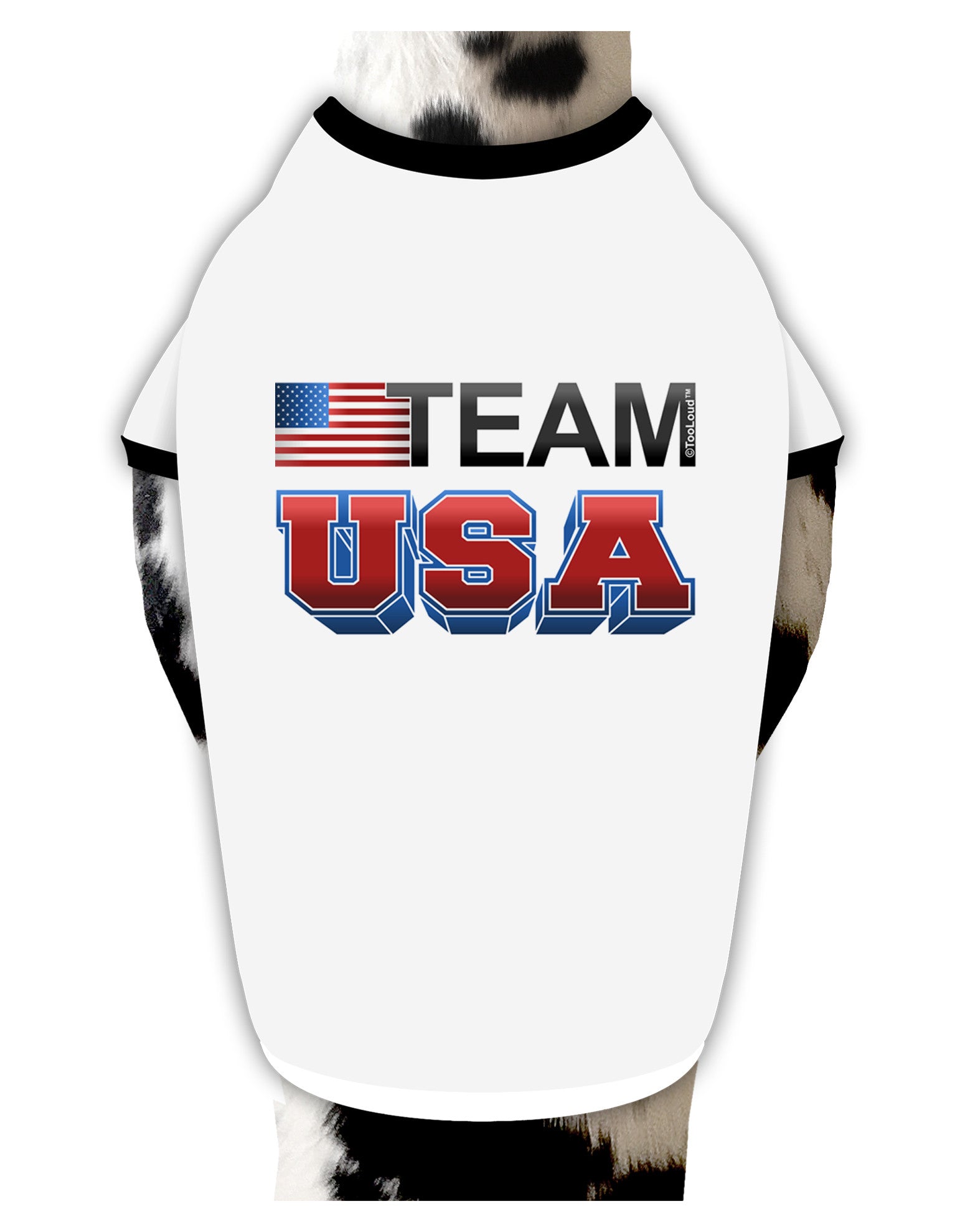 Sporty Team USA Dog Shirt-Dog Shirt-TooLoud-White-with-Black-Small-Davson Sales