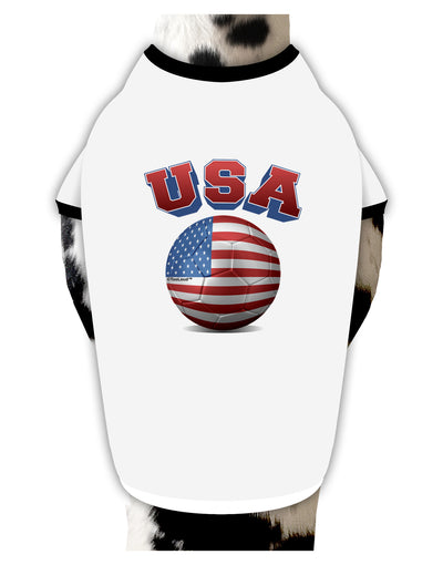 Soccer Ball Flag - USA Dog Shirt-Dog Shirt-TooLoud-White-with-Black-Small-Davson Sales