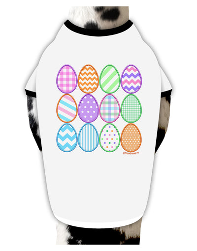 Cute Faux Applique Easter Eggs Dog Shirt-Dog Shirt-TooLoud-White-with-Black-Small-Davson Sales