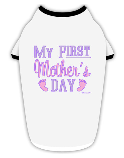 My First Mother's Day - Baby Feet - Pink Stylish Cotton Dog Shirt by TooLoud-Dog Shirt-TooLoud-White-with-Black-Small-Davson Sales