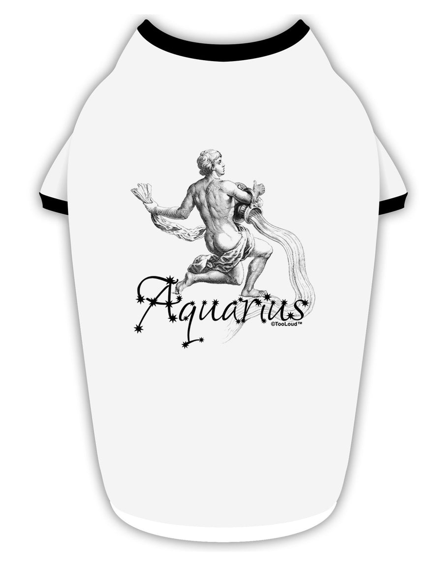 Aquarius Illustration Stylish Cotton Dog Shirt-Dog Shirt-TooLoud-White-with-Black-XL-Davson Sales