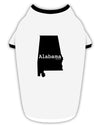 Alabama - United States Shape Stylish Cotton Dog Shirt by TooLoud-Dog Shirt-TooLoud-White-with-Black-Small-Davson Sales