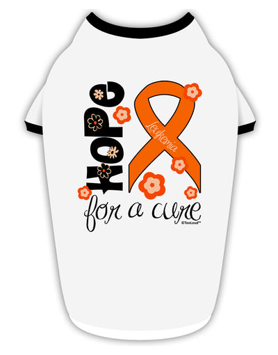 Hope for a Cure - Orange Ribbon Leukemia - Flowers Stylish Cotton Dog Shirt-Dog Shirt-TooLoud-White-with-Black-Small-Davson Sales