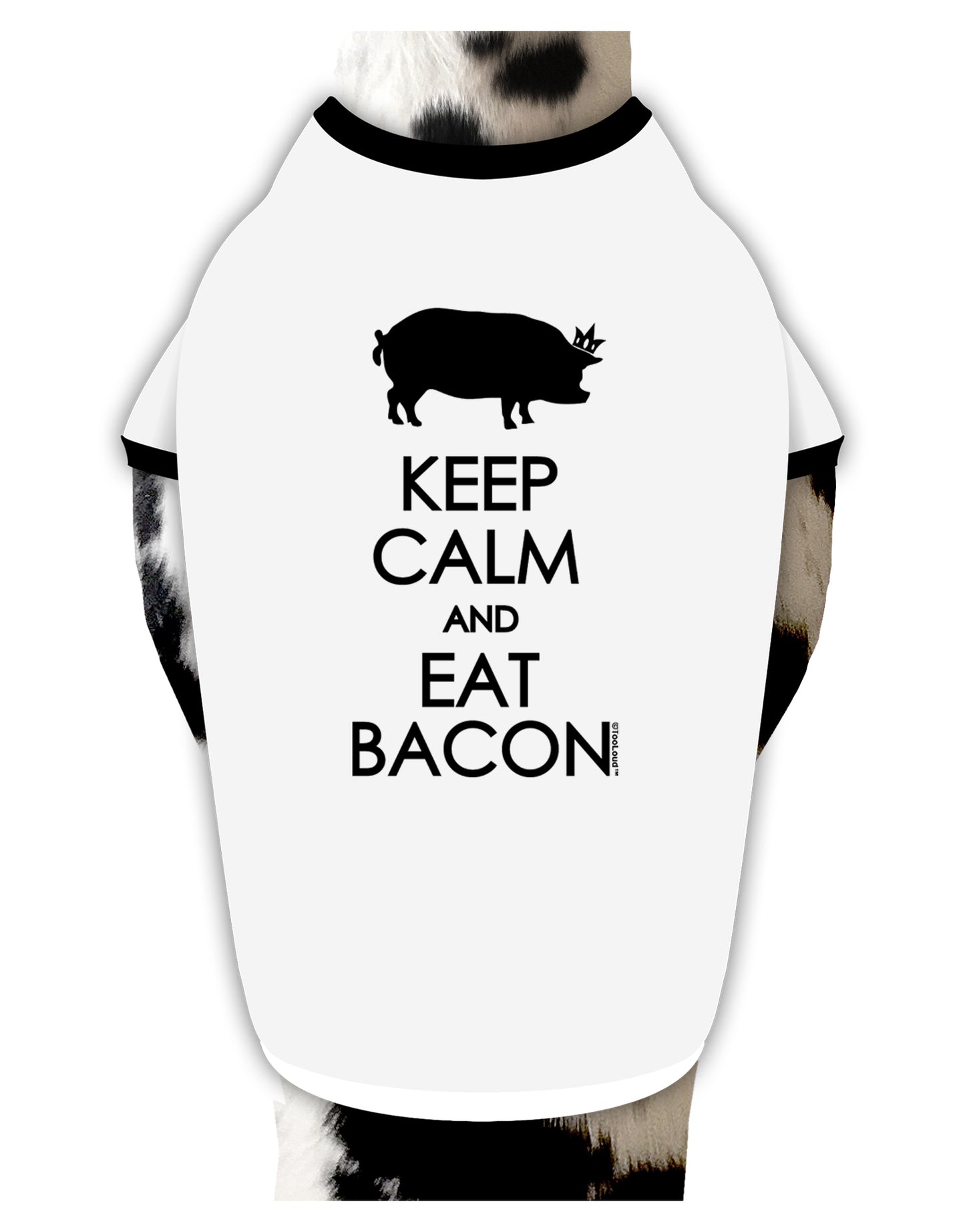 Keep Calm and Eat Bacon Dog Shirt by TooLoud-Dog Shirt-TooLoud-White-with-Black-Small-Davson Sales
