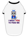 Patriotic Cat I Want You Stylish Cotton Dog Shirt by TooLoud-Dog Shirt-TooLoud-White-with-Black-Small-Davson Sales
