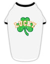 Lucky Shamrock Design Distressed Stylish Cotton Dog Shirt by TooLoud-Dog Shirt-TooLoud-White-with-Black-Small-Davson Sales