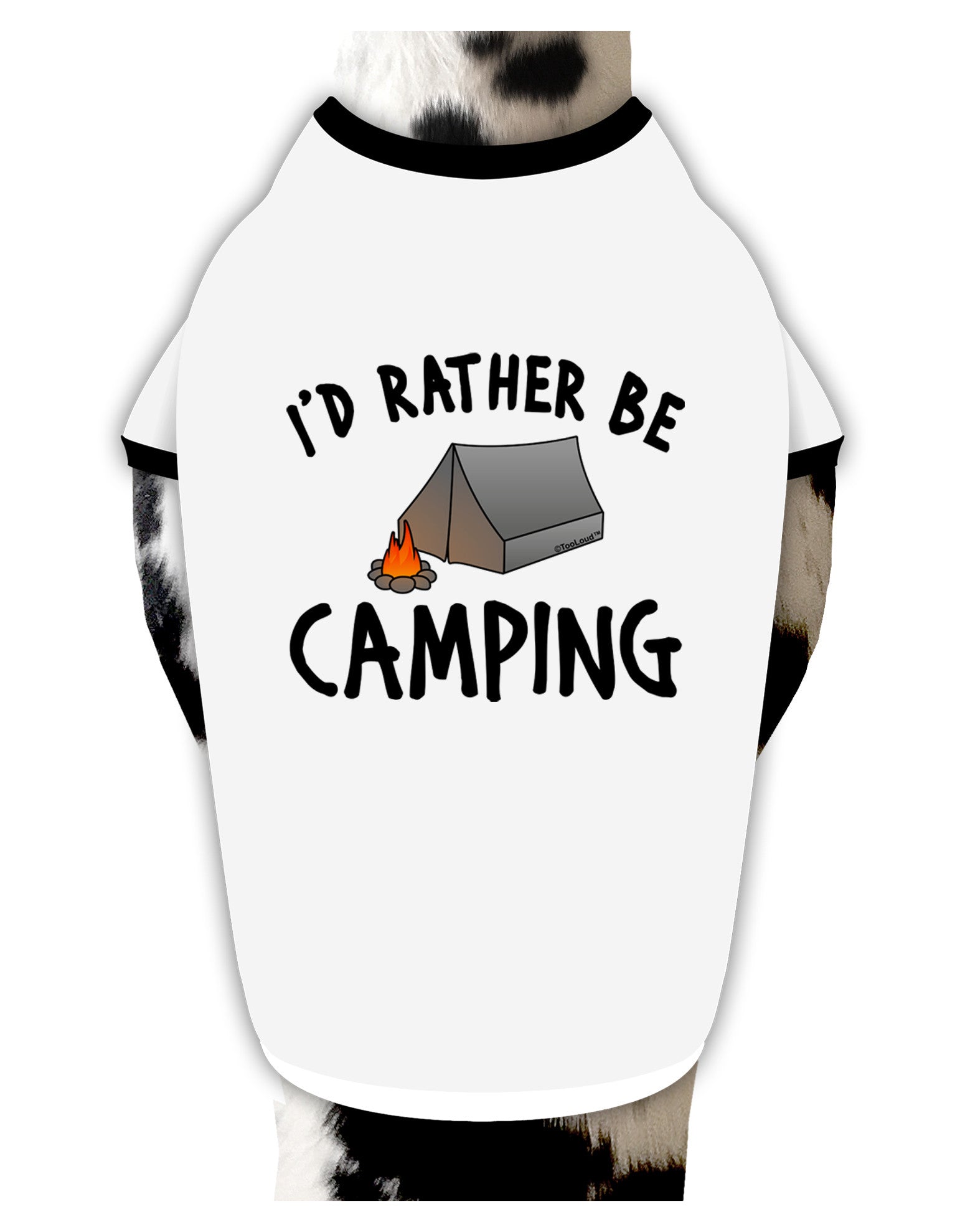 I'd Rather Be Camping Dog Shirt-Dog Shirt-TooLoud-White-with-Black-Small-Davson Sales