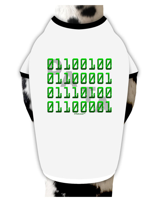 Binary Data Green Dog Shirt-Dog Shirt-TooLoud-White-with-Black-XXL-Davson Sales