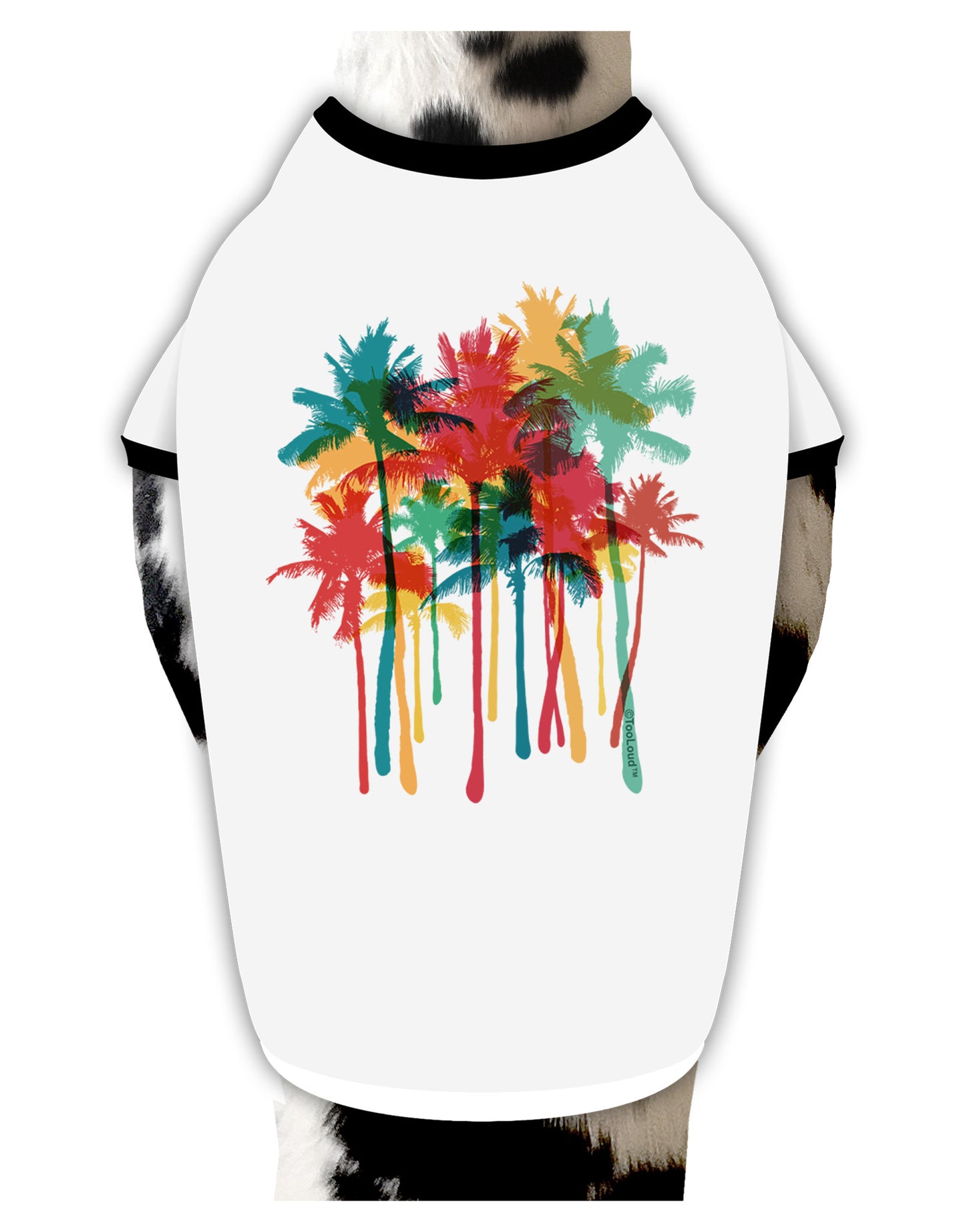 Paint Splash Palm Trees Dog Shirt-Dog Shirt-TooLoud-White-with-Black-Small-Davson Sales